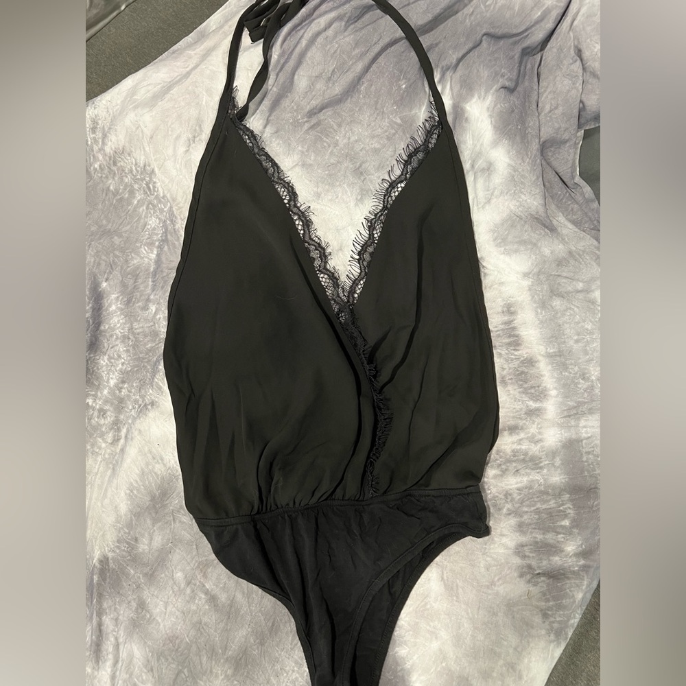 Black Backless Bodysuit